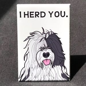 Old English Sheep Dog Magnet, Dog Gifts & Decor